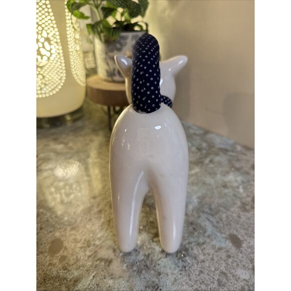 VINTAGE ENESCO CERAMIC SMILING CATS WITH POLKA DOT BOWS & TAILS - Picture 11 of 13